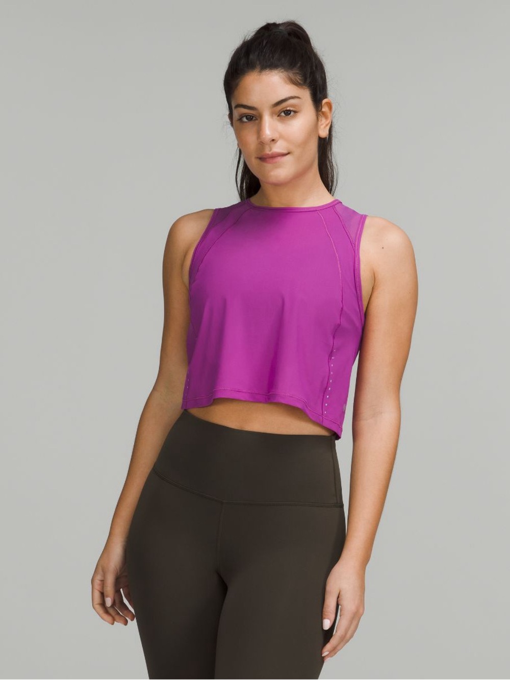 Lululemon Sculpt Cropped Tank Top Purple Size 0 Running Training